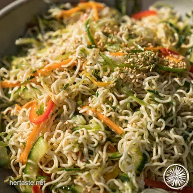 Groovy Garden Ramen Salad A Cracking Crunchy Recipe Recipe Card