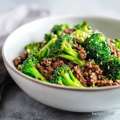 Beef and Broccoli in 15 Minutes: A Savory Pan-Seared Stir Fry Recipe Card