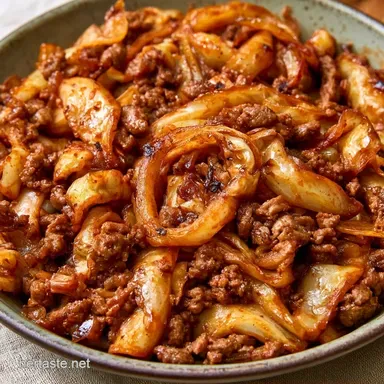Ground Beef and Cabbage in 30 Minutes Recipe Card