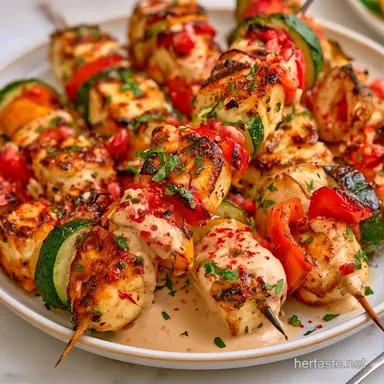 Halloumi Vegetable Skewers in 30 Minutes Recipe Card