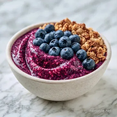 Thick Healthy Blueberry Smoothie Bowl Recipe Card