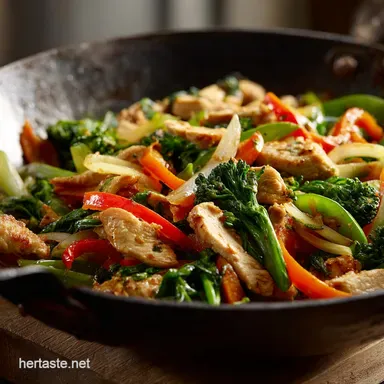 Healthy StirFry Recipe Lean Chicken and Veggie Wok Star Recipe Card
