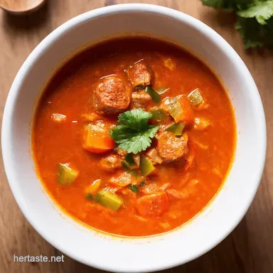 Healthy Zucchini Tomato Sausage Soup Quick Cozy Recipe Card