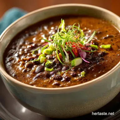 Caribbean Black Bean Soup: Traditional, Creamy Hearty Soup Recipe Recipe Card