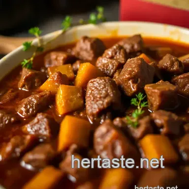 Hearty Beef Stew: Proper Pub Grub at Home - Comfort Food! Recipe Card