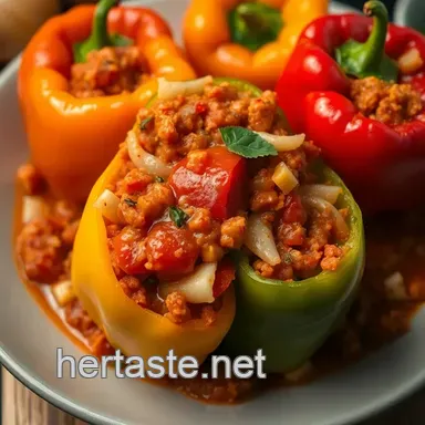 Hearty Italian Stuffed Bell Peppers presentation
