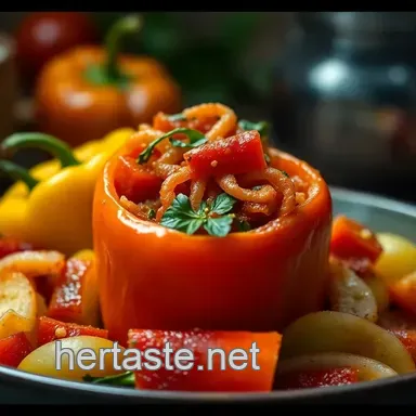 Hearty Italian filled bell pepper recipe: Family Favorite!