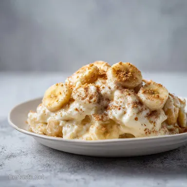 Banana Pudding: Silky Custard for 10 Servings Recipe Card