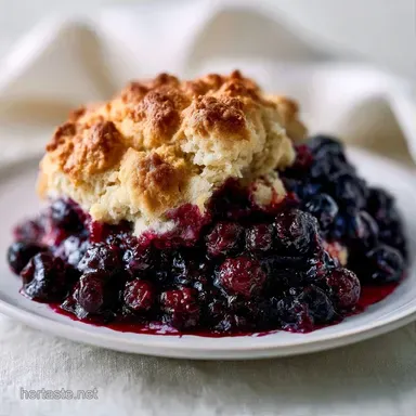 Blueberry Cobbler with Fresh Blueberries Recipe Card