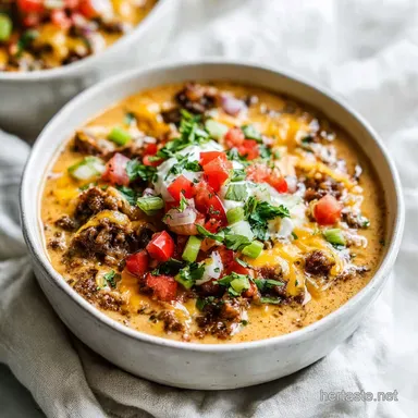 Cowboy Queso with Ground Beef and Chorizo for 12 Servings Recipe Card
