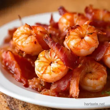 HoneyGarlic Bacon Wrapped Shrimp SO Good Easy Recipe Recipe Card