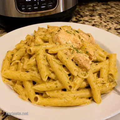 Instant Pot Creamy Garlic Chicken Pasta Easy Weeknight Win Recipe Card