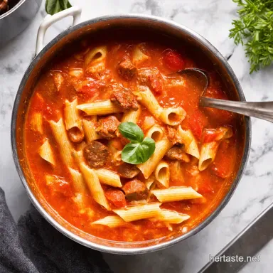 Instant Pot Italian Sausage Tomato Pasta Soup Mama Mia Recipe Card