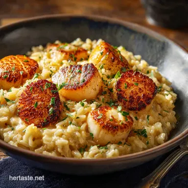 Instant Pot Risotto with Seared Scallops Creamy Lemon, Restaurant Quality Recipe Card