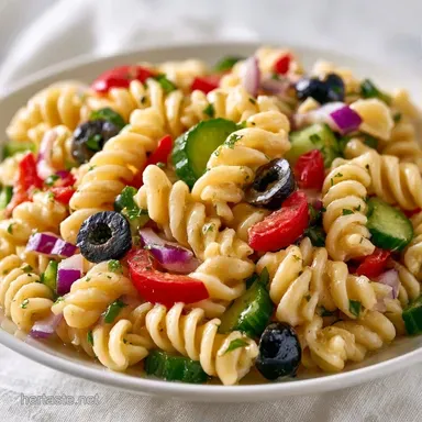 Italian Pasta Salad Prep for 9 Servings Recipe Card