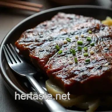 Korean BBQ Flank Steak with Quick Kimchi Slaw presentation