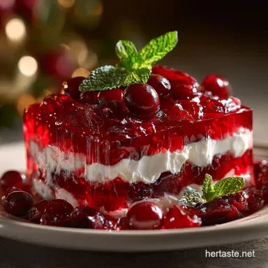 Cranberry Jello Salad with Cream Cheese Topping (The Layered Classic) Recipe Card