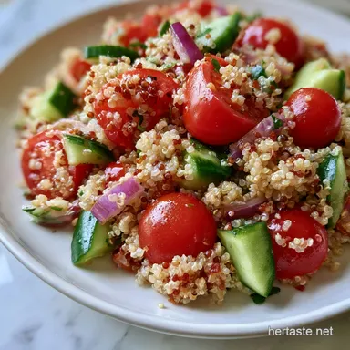 Lemon Herb Quinoa Salad for 4 Servings Recipe Card