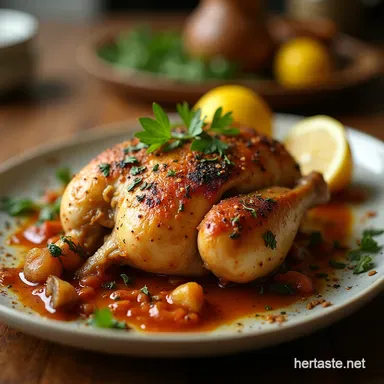 Juicy Lemon Herb Roasted Chicken with Homemade Greek Seasoning Recipe Card