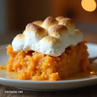 The Golden Spud Bake Creamy Sweet Potato Casserole with Marshmallows Recipe Card