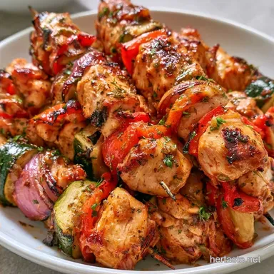 Mediterranean Chicken Skewers with Garlic