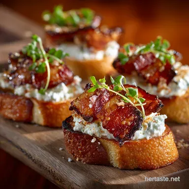 Million Dollar Bacon Crostini Epic Appetizer with Whipped Goat Cheese Recipe Card