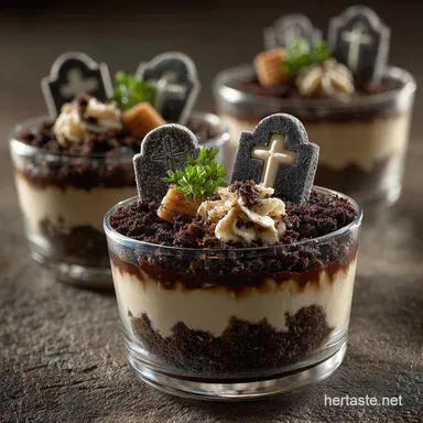 Cemetery Cookie Dessert: Creamy, No-Bake Graveyard Dirt Cups Recipe Card