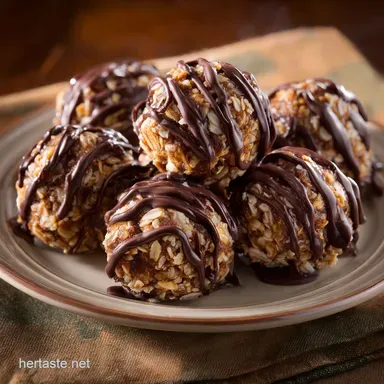 Chocolate Covered No Bake Oatmeal Cookie Balls The Decadent NoFuss Recipe Recipe Card