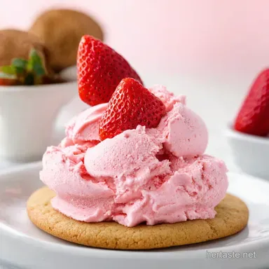 Easy No Churn Strawberry Ice Cream Dream Cookies Cream Recipe Card