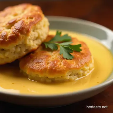 Creamy Old Bay Crabcake Corn Chowder with Cheddar Biscuits Recipe Card