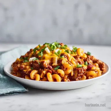 One Pot Chili Mac: A Creamy Chili Macaroni Dinner in 30 Minutes Recipe Card