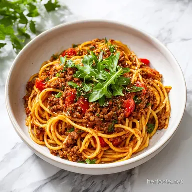 One Pot Taco Spaghetti with Ground Beef in 30 Minutes