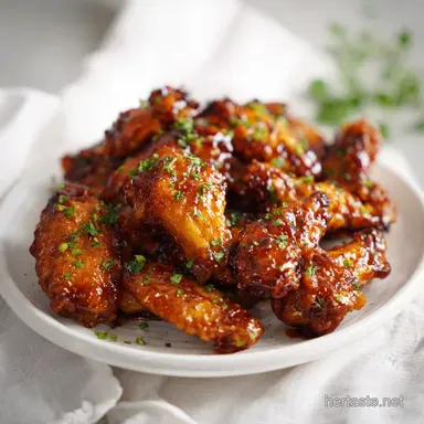 Oven Baked BBQ Chicken Wings: Shatter-Crisp for 4 Servings Recipe Card