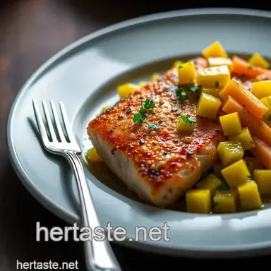 Pan-Seared Mahi-Mahi with Zesty Mango Salsa presentation