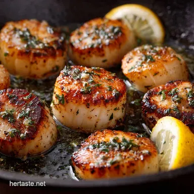 Pan Seared Scallops Recipe: The Perfect Sear with Lemon Garlic Butter Recipe Card