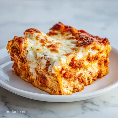 Paula Deen Lots of Meat Lasagna Recipe for 8 Servings Baked Recipe Card