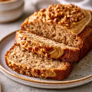 Peanut Butter Banana Loaf in 75 Min Recipe Card
