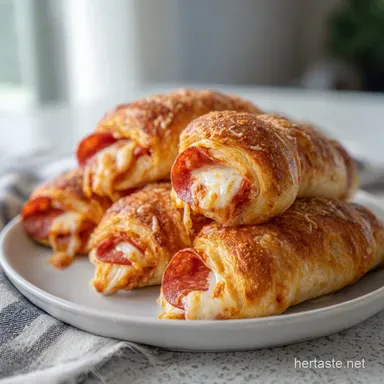 Pepperoni Croissant Rolls Recipe in 22 Minutes Recipe Card