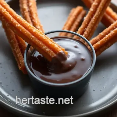 Perfectly Crispy Churros with Chocolate Dipping Sauce Recipe Recipe Card