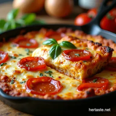 Easy Pizza Casserole Recipe for Busy Nights Recipe Card