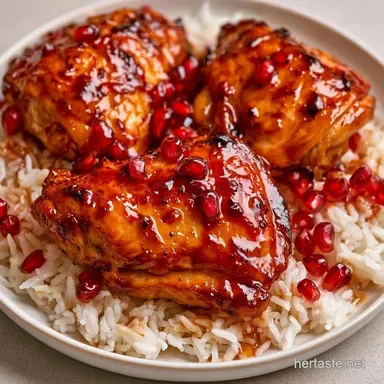 Pomegranate Chicken Rice: One-Pot Recipe Card