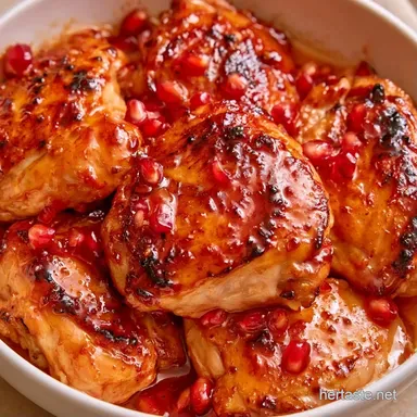 Pomegranate Chicken Thighs for 4 Servings Recipe Card