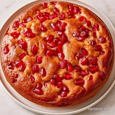 Pomegranate Upside Down Cake in 55 Min Recipe Card
