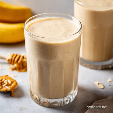 PowerUp Peanut Butter Banana High Protein Smoothies Recipe Card