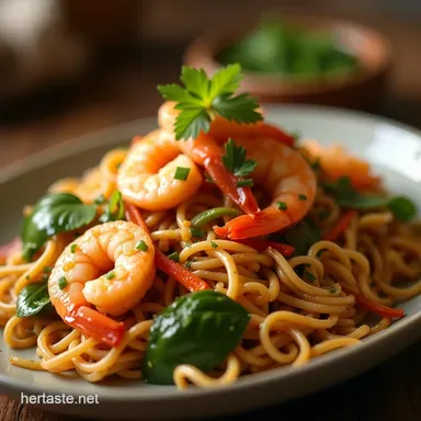 Quick Wok Wonders Speedy Rice Noodle StirFry Recipe Recipe Card