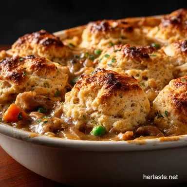 Chicken Cobbler Recipe: Rich Casserole with Fluffy Buttermilk Biscuits Recipe Card