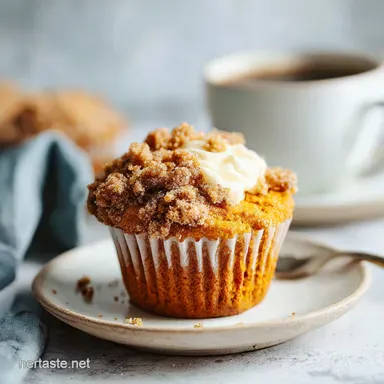 Pumpkin Cream Cheese Muffins with Silky Filling in 35 Minutes Recipe Card
