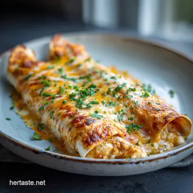 Queso Chicken Enchiladas for a Fast Weeknight Meal: 30 Min Recipe Card