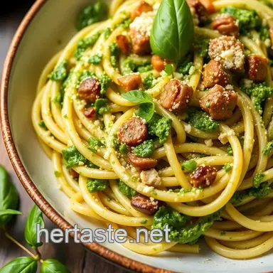 My Quick Basil Pesto Pasta Delight in 20 Minutes: Easy, Aromatic, and Delicious! Recipe Card
