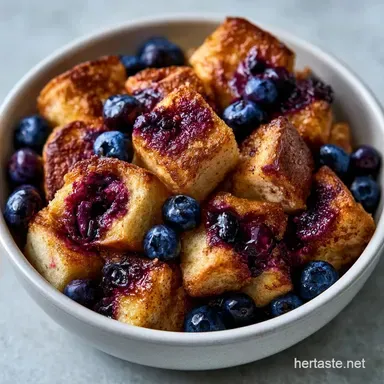 Quick Blueberry Bread Pudding for 8